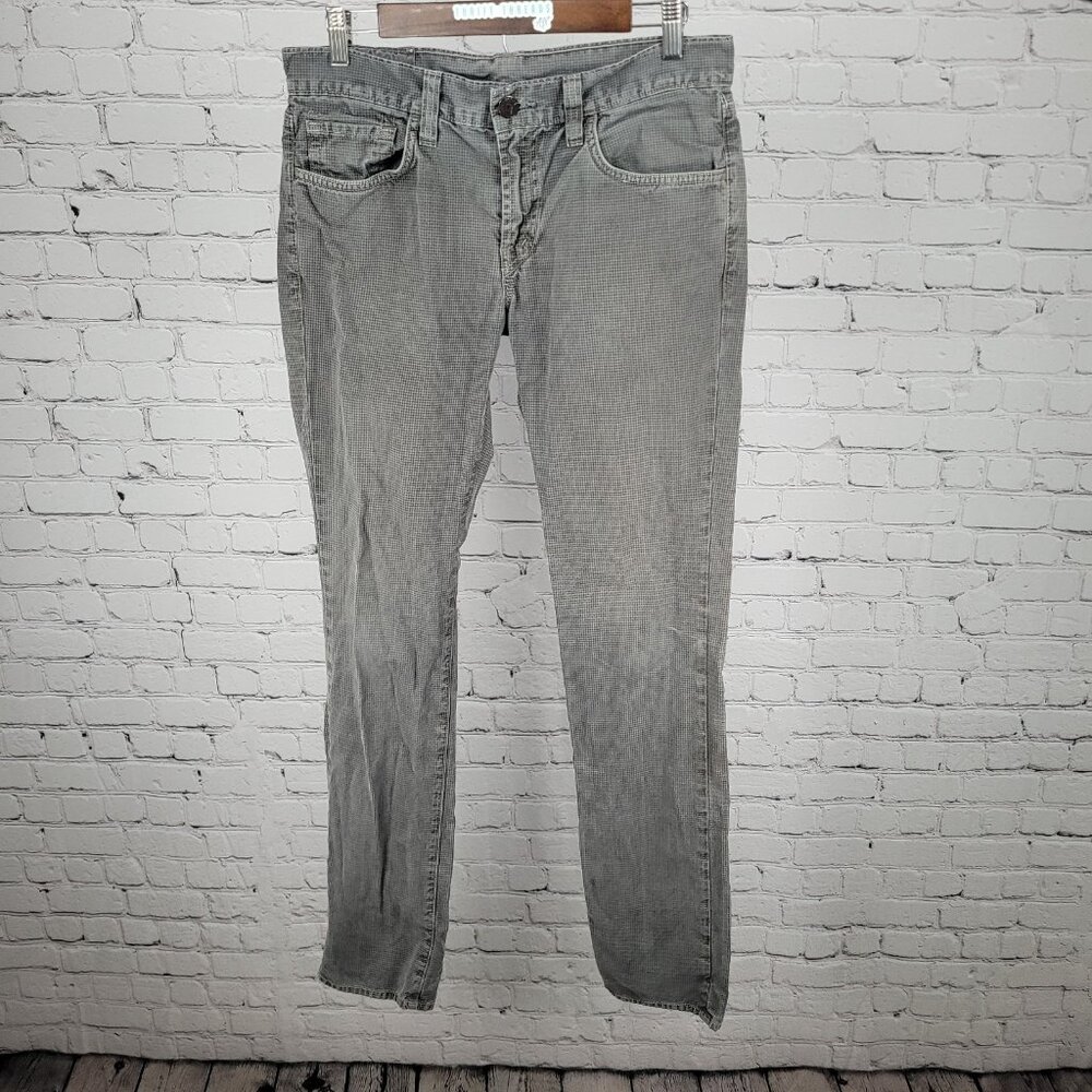 J Brand Rustic Bat Grey 100% Cotton Houndstooth Slim Jeans Size 31 (31x34)